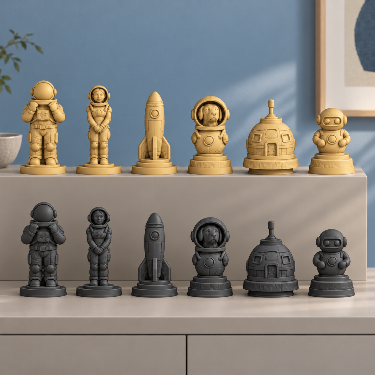 Raumfahrt Schachfiguren – STL & 3MF Download – Ansicht 5