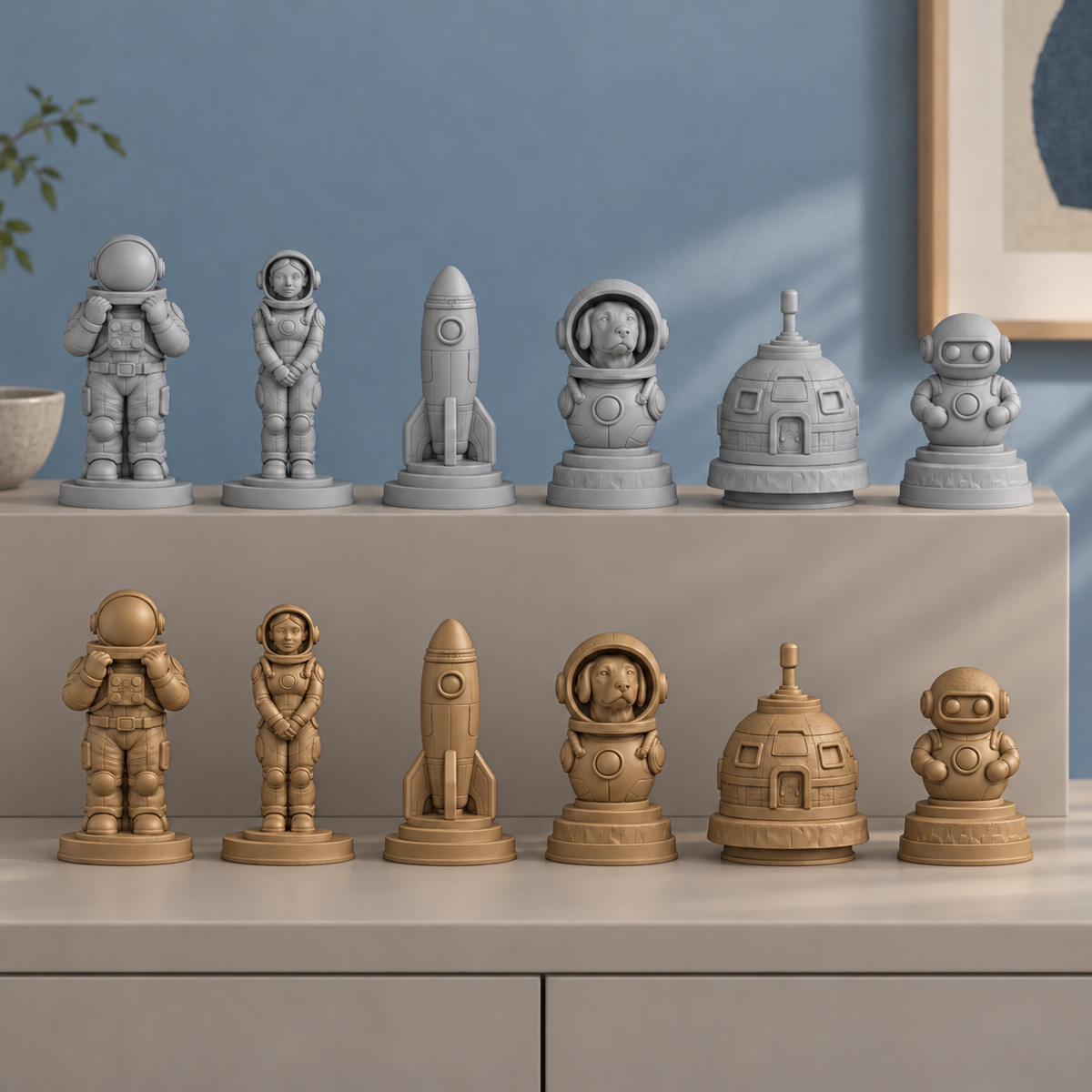 Raumfahrt Schachfiguren – STL & 3MF Download – Ansicht 9