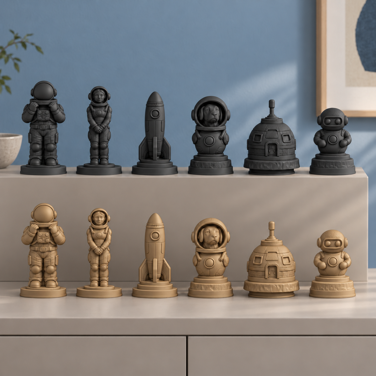 Raumfahrt Schachfiguren – STL & 3MF Download – Ansicht 11