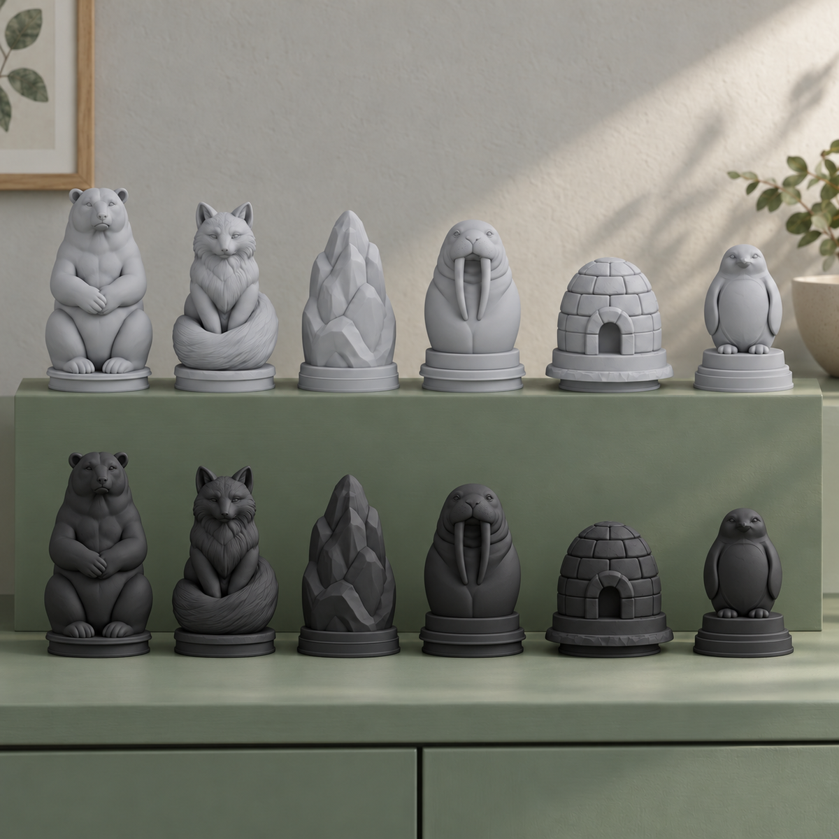 Arktis Schachfiguren – STL & 3MF Download – Ansicht 8