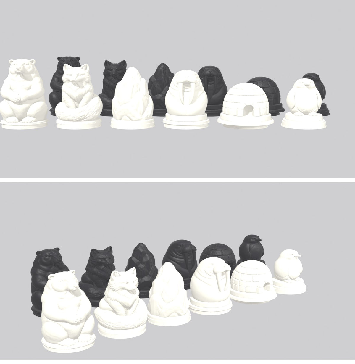 Arktis Schachfiguren – STL & 3MF Download – Ansicht 13