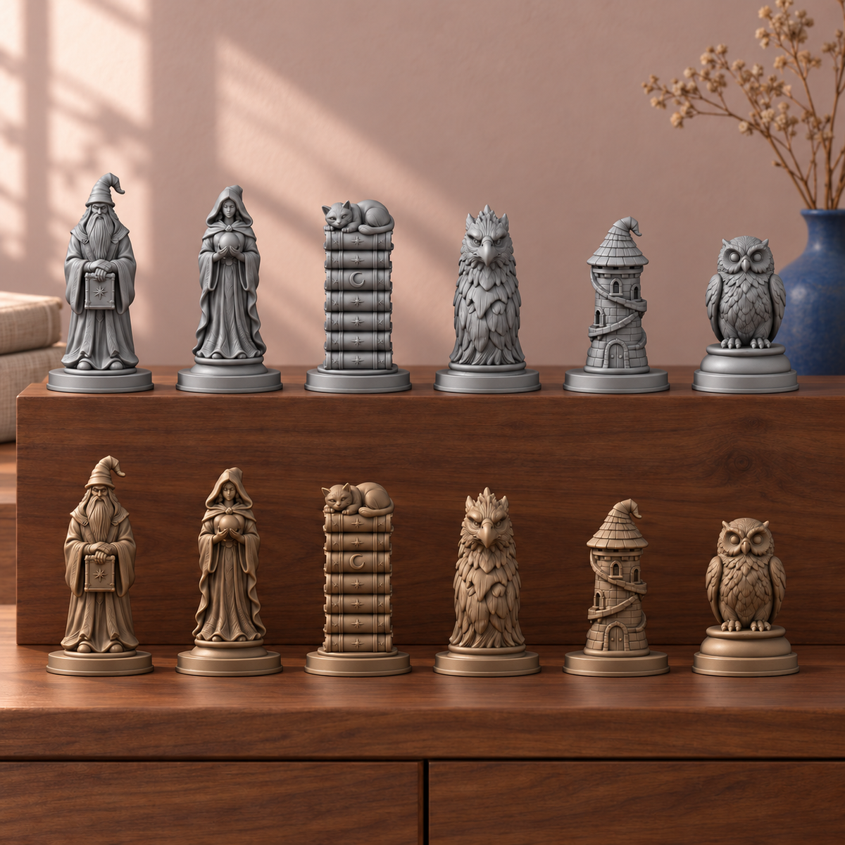 Zauberer Schachfiguren – STL & 3MF Download – Ansicht 3