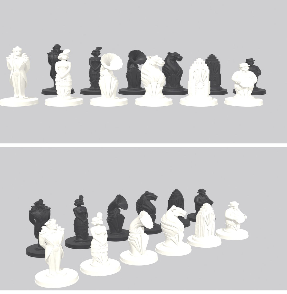 Art-déco-Jazzclub – thematisches Schachfigurenset mit 32 Figuren – Ansicht 13