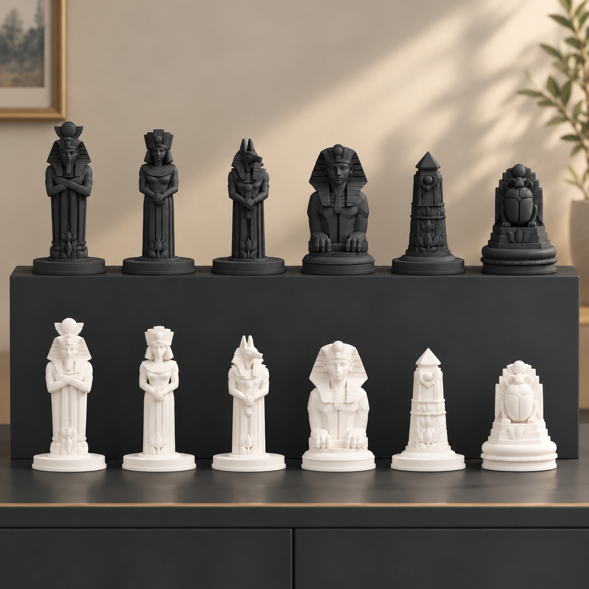 Art-déco-Ägypten – thematisches Schachfigurenset mit 32 Figuren – Ansicht 10