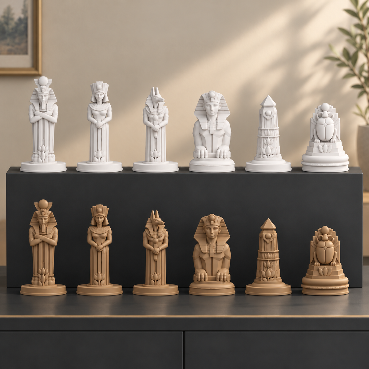 Art-déco-Ägypten – thematisches Schachfigurenset mit 32 Figuren – Ansicht 12
