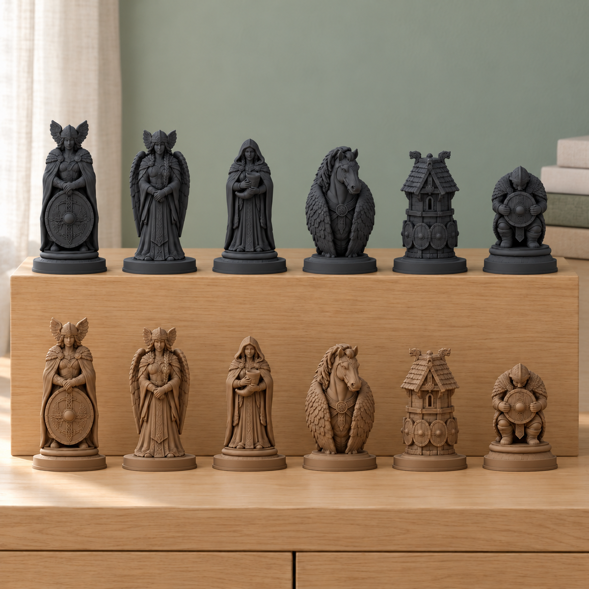 Nordische Walküren – thematisches Schachfigurenset mit 32 Figuren – Ansicht 11