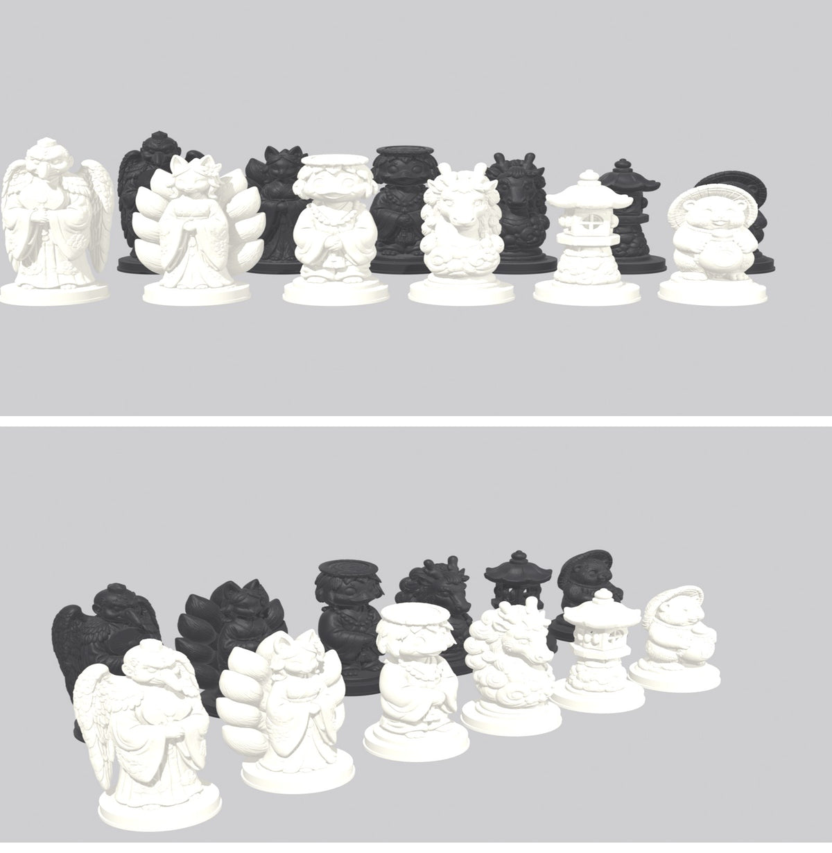 Yokai-Nacht – thematisches Schachfigurenset mit 32 Figuren – Ansicht 13