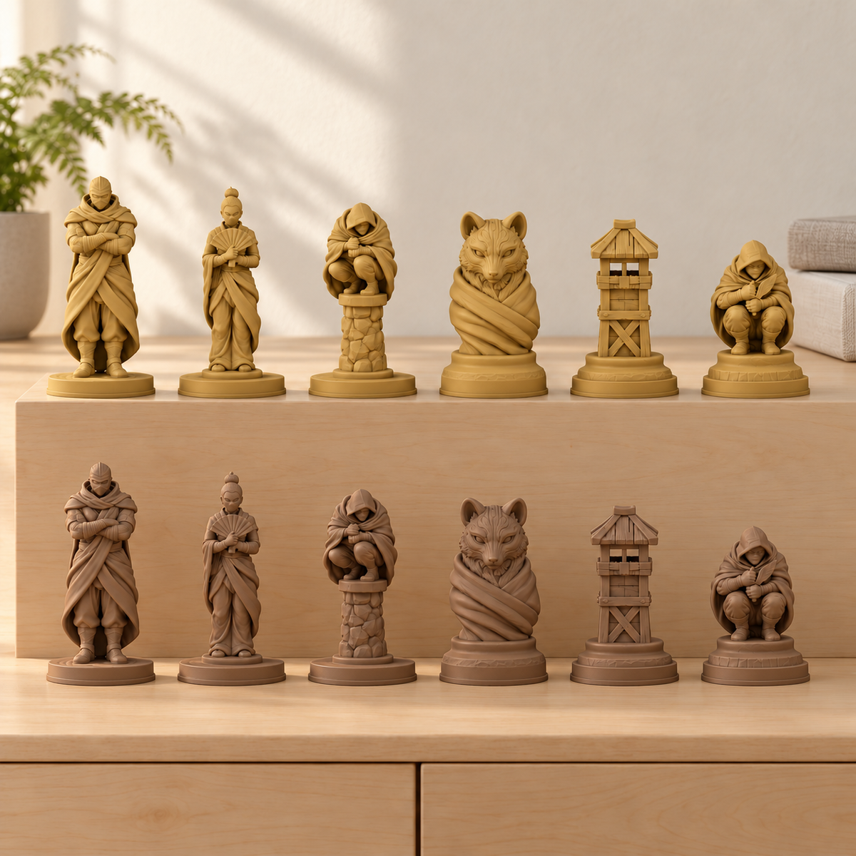 Ninja – thematisches Schachfigurenset mit 32 Figuren – Ansicht 7