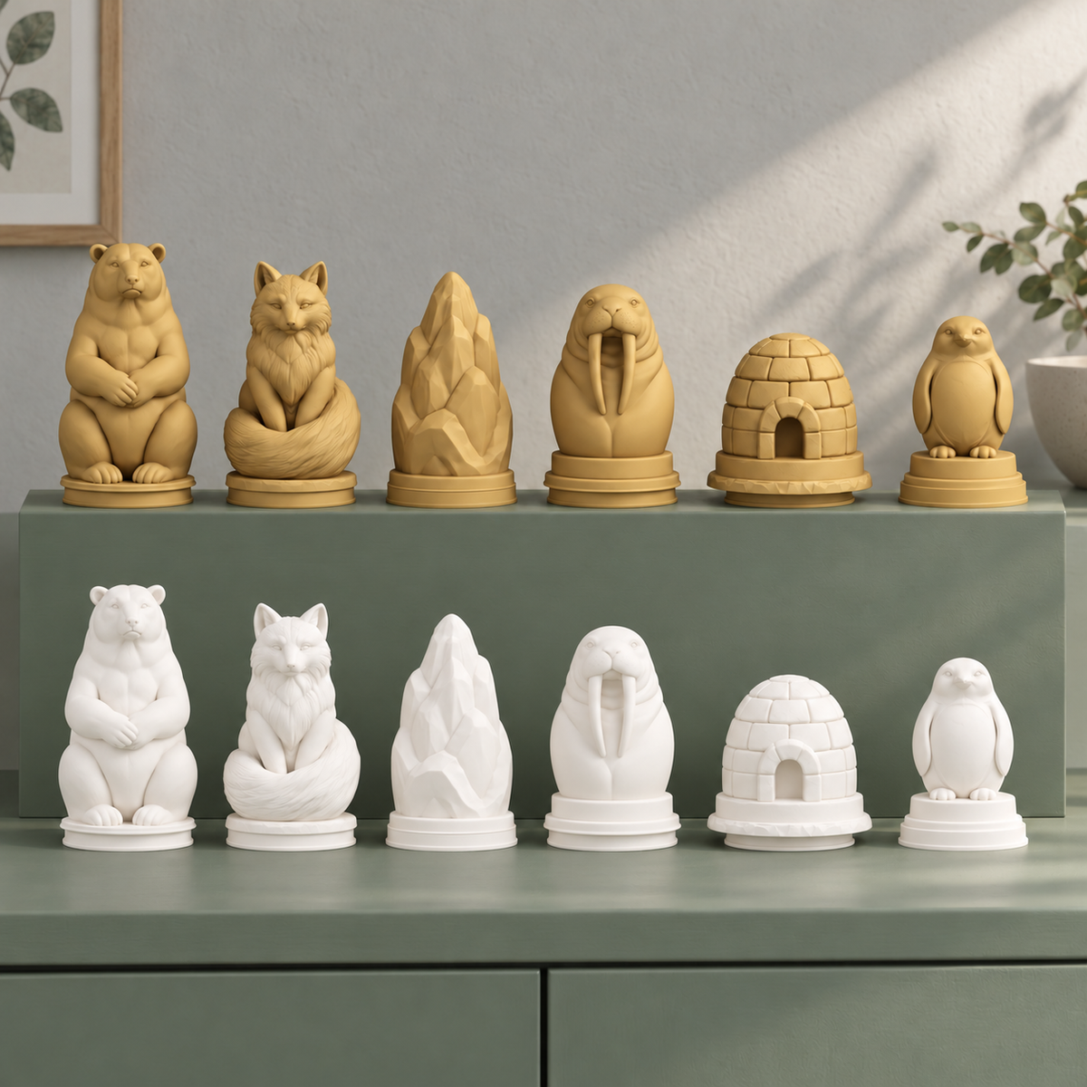 Arktis – thematisches Schachfigurenset mit 32 Figuren – Ansicht 6