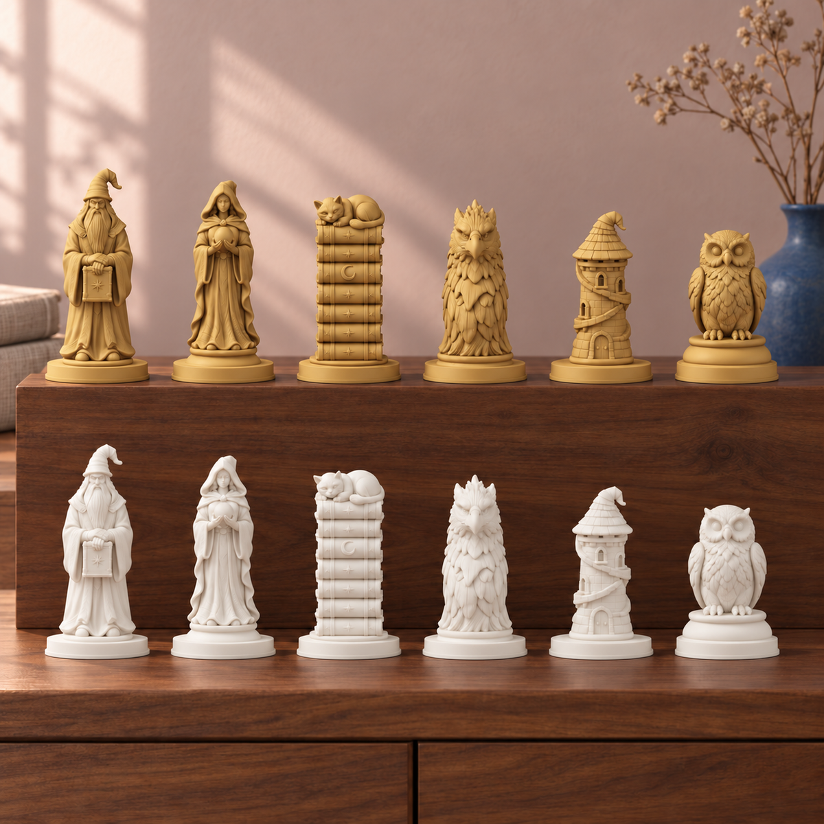 Zauberer – thematisches Schachfigurenset mit 32 Figuren – Ansicht 6