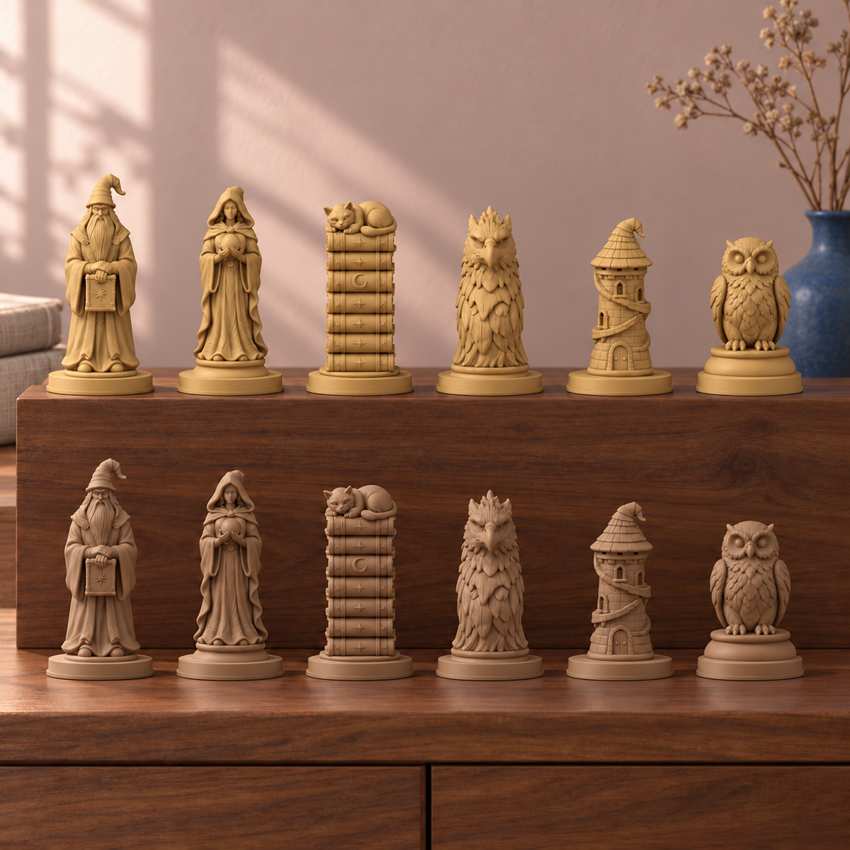 Zauberer – thematisches Schachfigurenset mit 32 Figuren – Ansicht 7