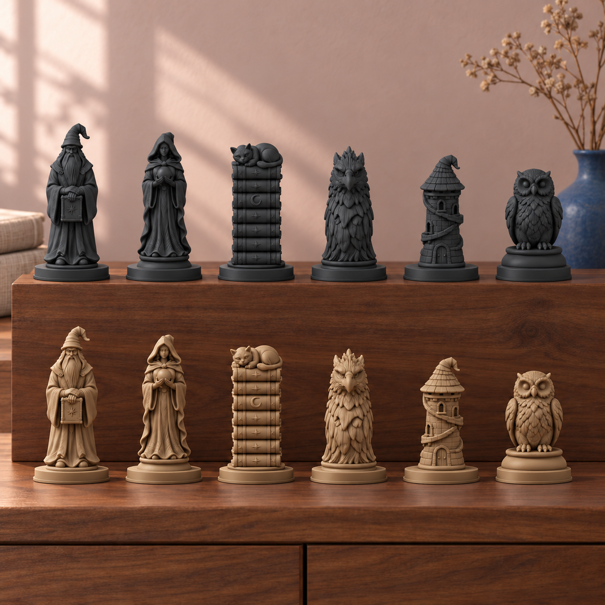 Zauberer – thematisches Schachfigurenset mit 32 Figuren – Ansicht 11