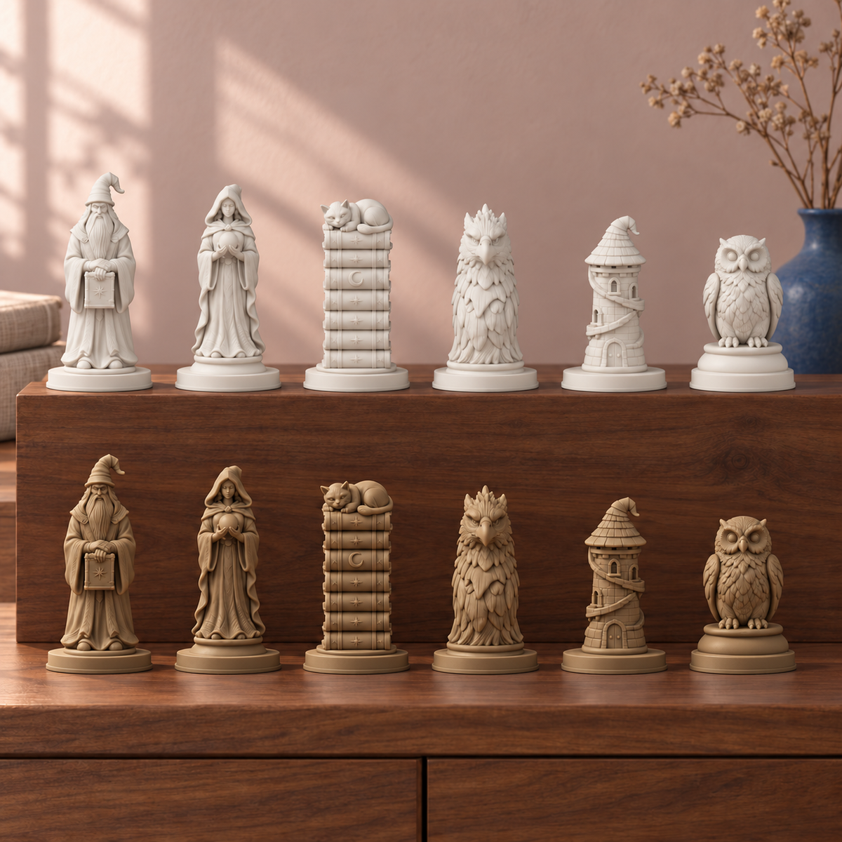 Zauberer – thematisches Schachfigurenset mit 32 Figuren – Ansicht 12