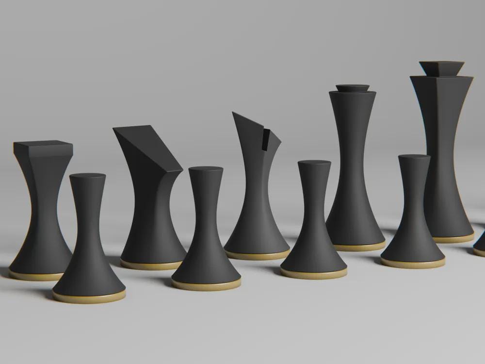 Minimalistische Schachfiguren Set – Ansicht 1