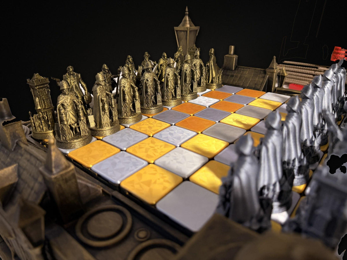 Sherlock Schachspiel handbemalt – Viktorianisches London Schachbrett mit 32 Figuren – Detektiv, Bobbys & Gaslaternen – Geschenk – Ansicht 4