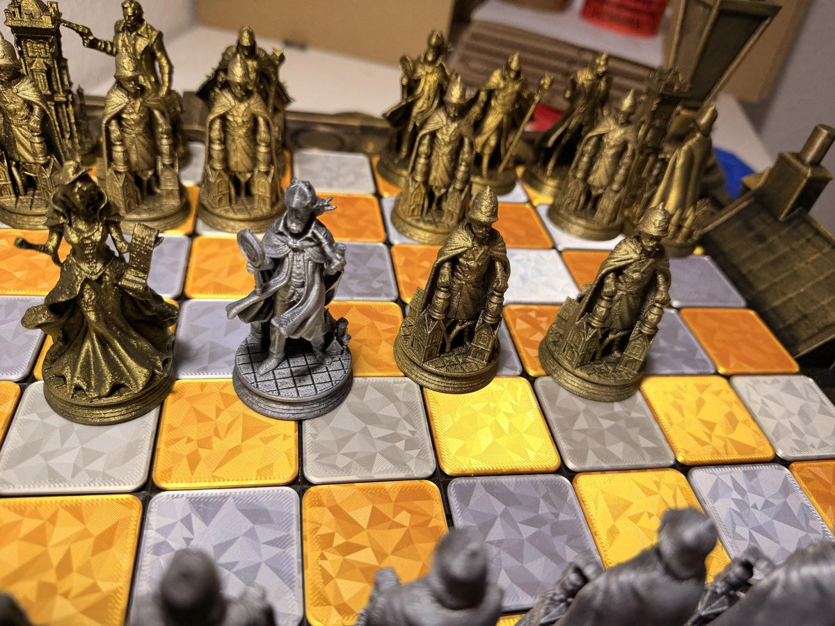 Sherlock Schachspiel handbemalt – Viktorianisches London Schachbrett mit 32 Figuren – Detektiv, Bobbys & Gaslaternen – Geschenk – Ansicht 6