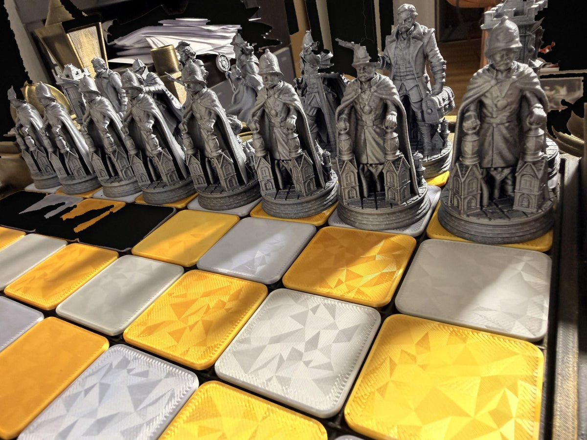 Sherlock Schachspiel handbemalt – Viktorianisches London Schachbrett mit 32 Figuren – Detektiv, Bobbys & Gaslaternen – Geschenk – Ansicht 5