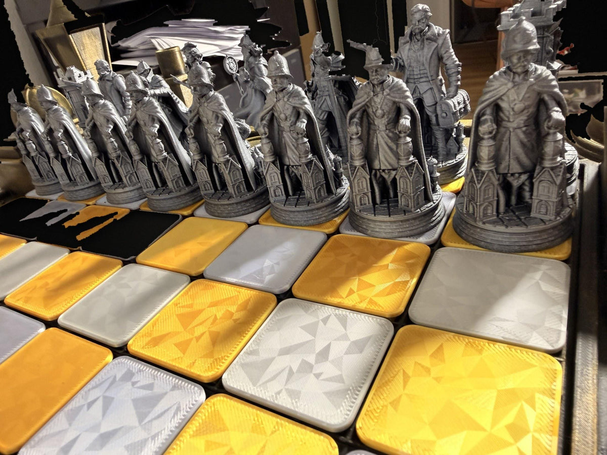 Sherlock Chess Set Hand Painted – Victorian London Chess Board with 32 Pieces – Detective, Bobbies & Gas Lamps – Gift – Ansicht 5