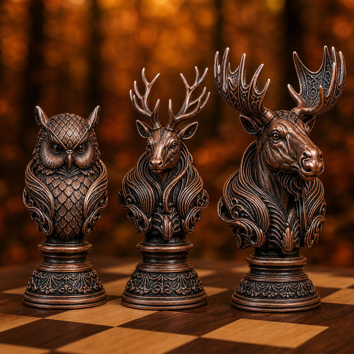 Waldtiere-Schach – 32 handbemalte PLA-Figuren – Ansicht 8