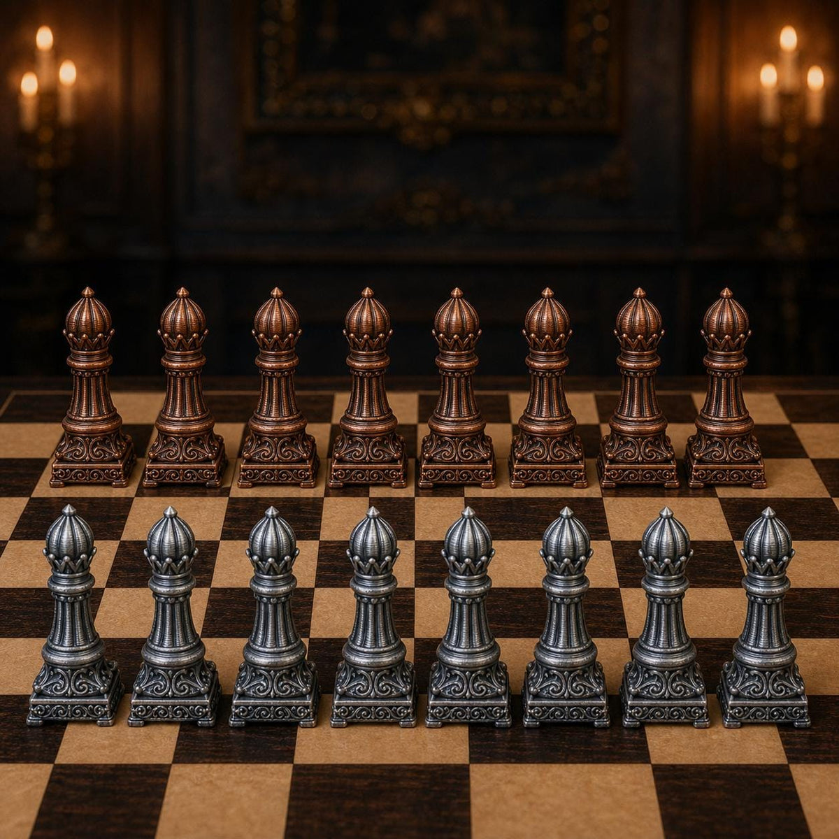 Barock-Schach – 32 handbemalte PLA-Figuren – Ansicht 9