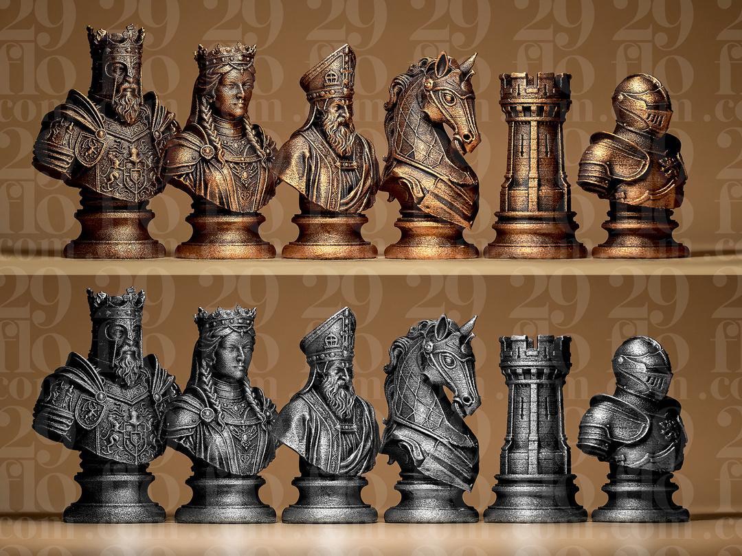 Mittelalter Schachfiguren Set – Ansicht 1