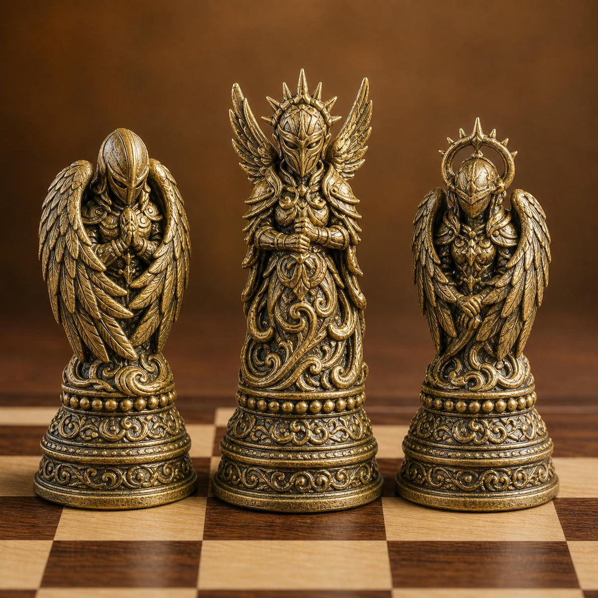 Engel gegen Dämonen – 32 handbemalte PLA-Schachfiguren – Ansicht 6