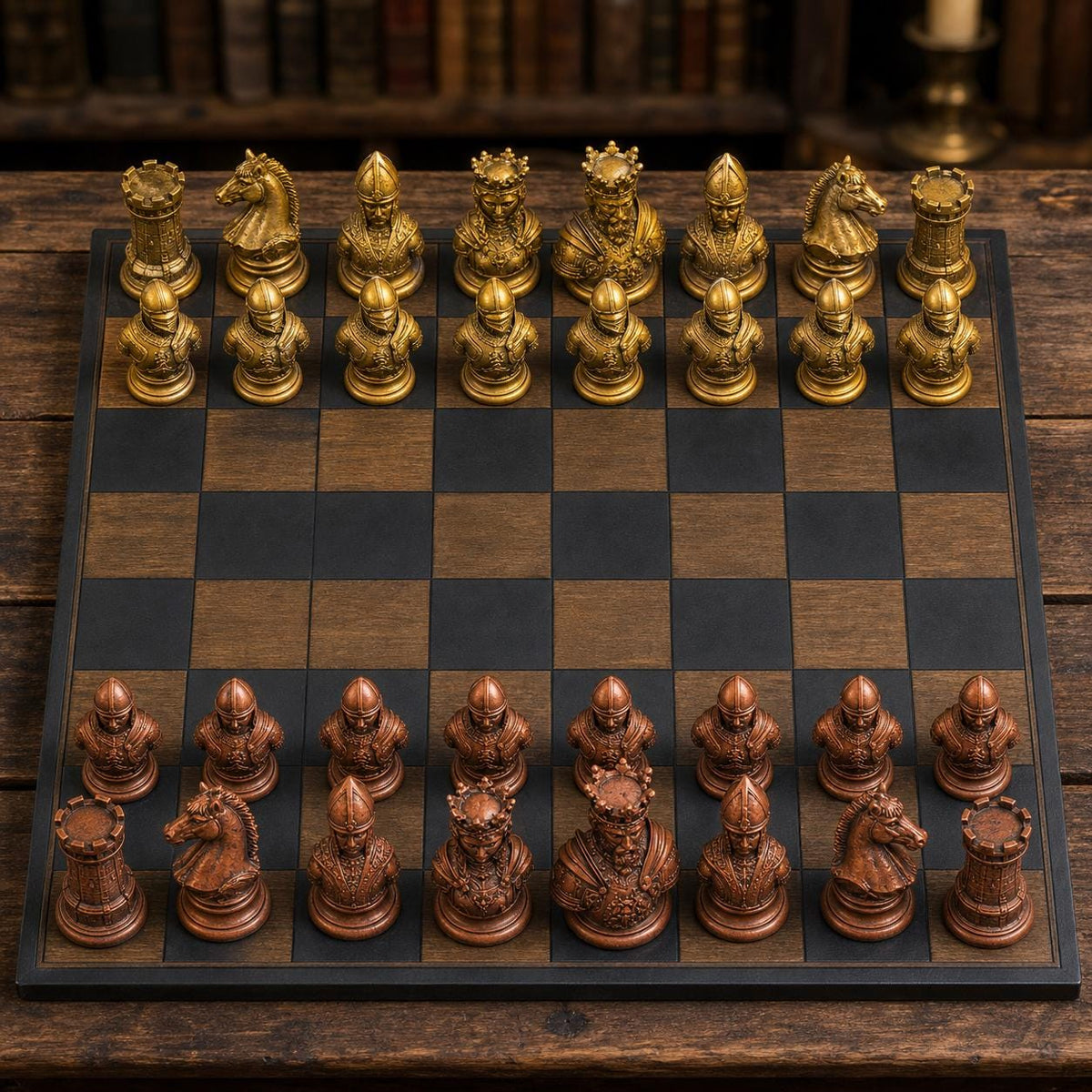 Mittelalter-Schach – 32 handbemalte PLA-Figuren – Ansicht 2