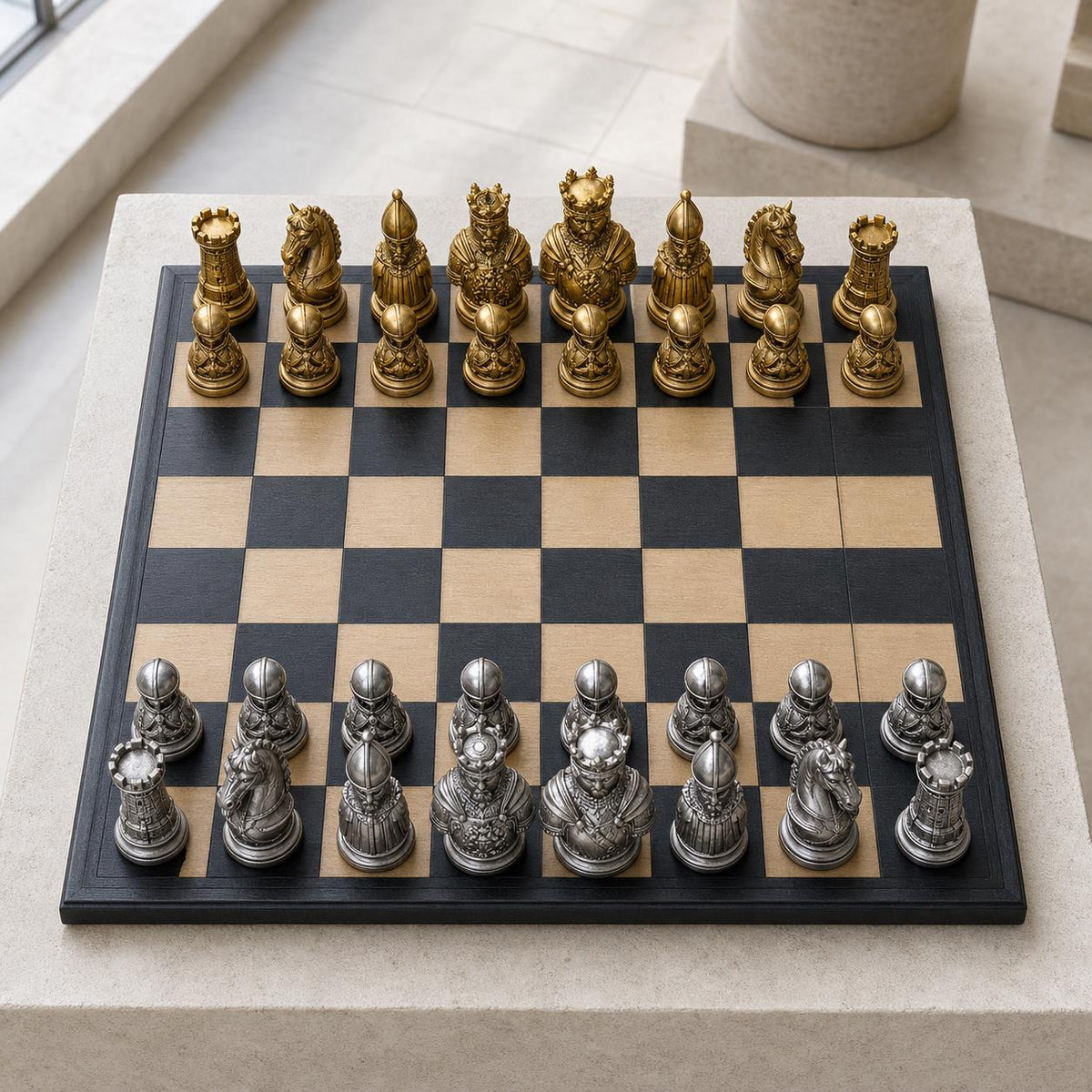 Mittelalter-Schach – 32 handbemalte PLA-Figuren – Ansicht 5