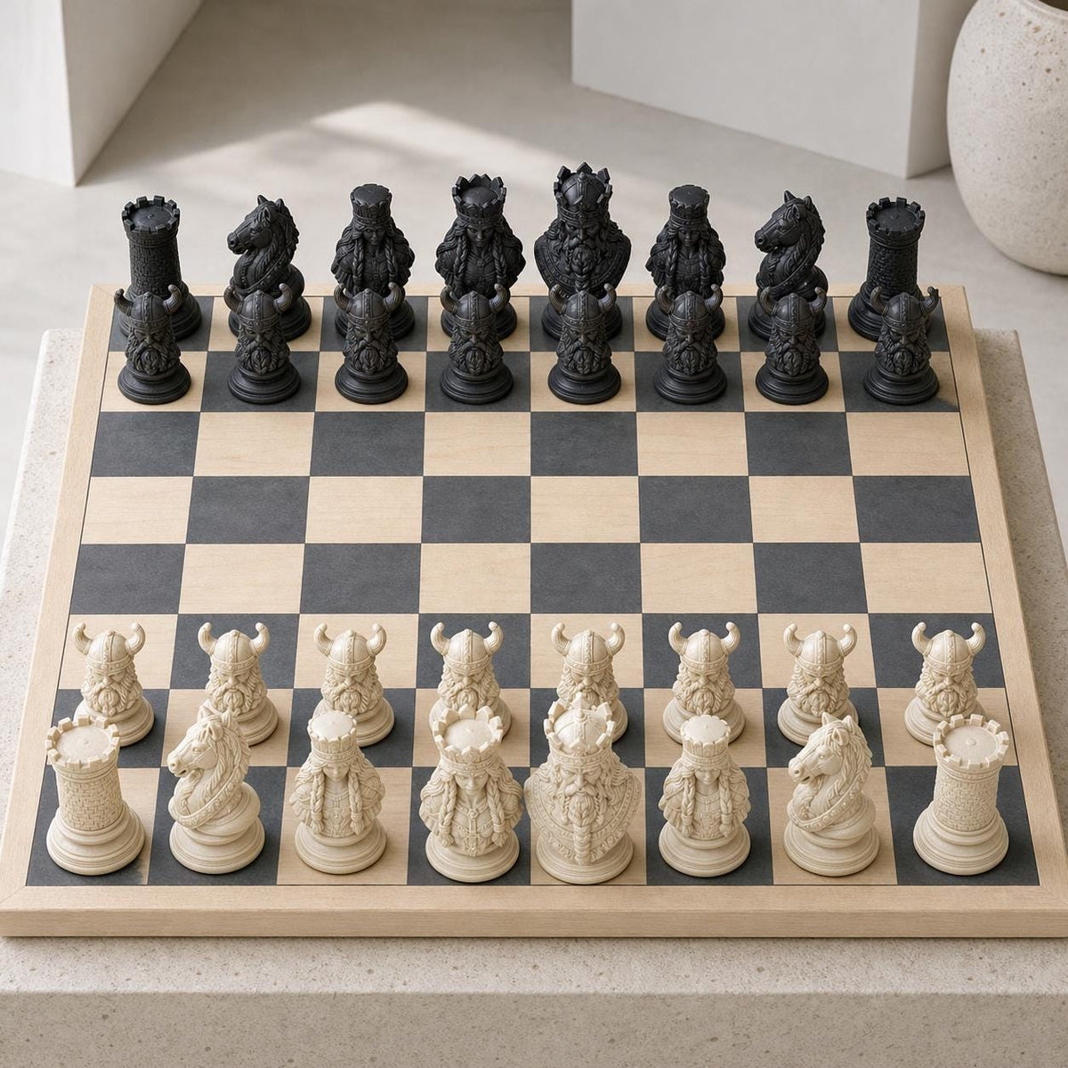 Wikinger-Schach – 32 handbemalte PLA-Figuren – Ansicht 5