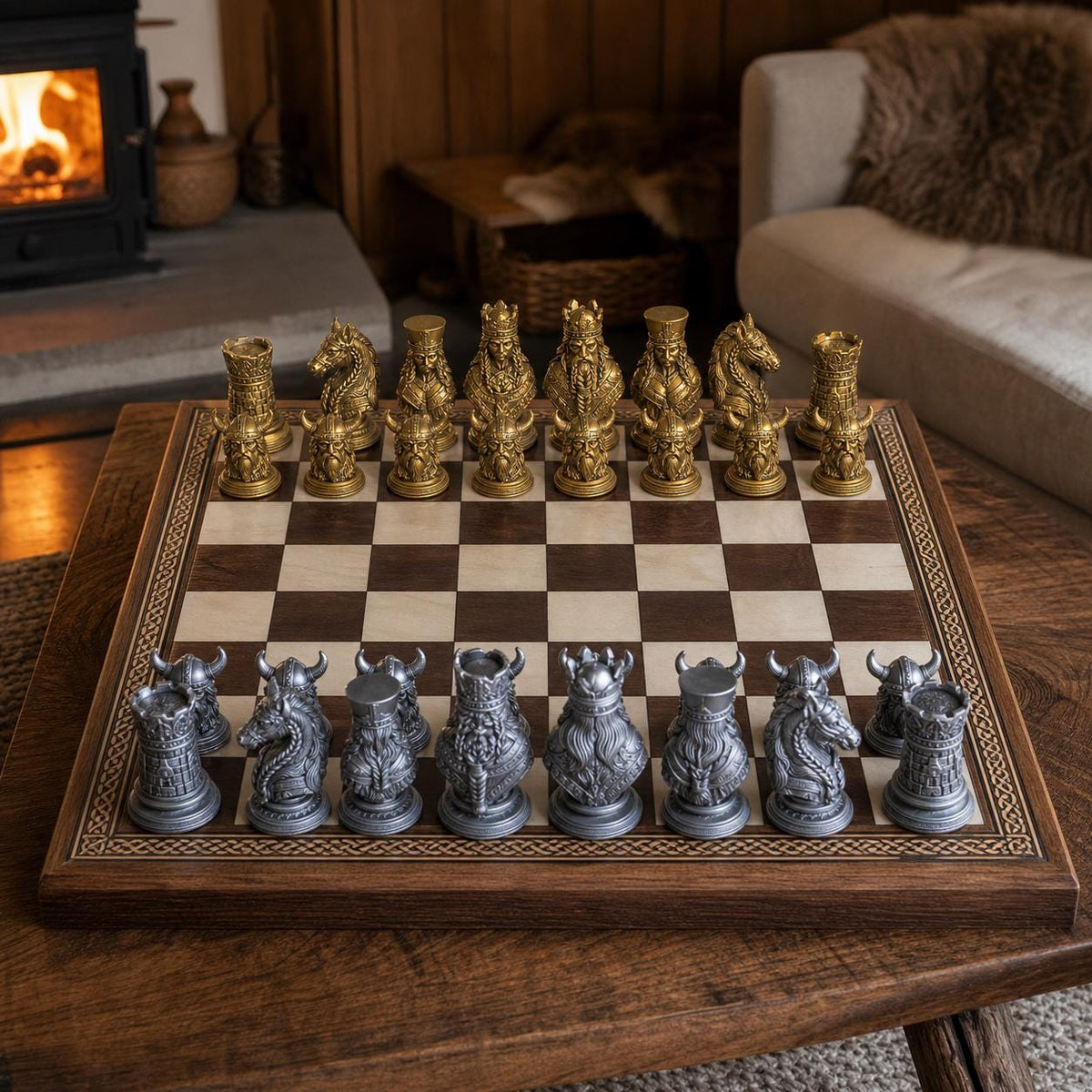 Wikinger-Schach – 32 handbemalte PLA-Figuren – Ansicht 10