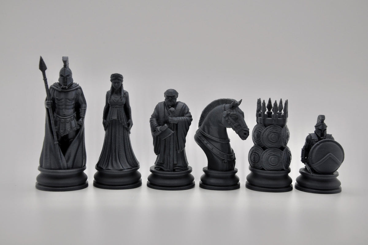 Spartaner-Schachfigurenset – komplettes 32-teiliges Schachset – Ansicht 6
