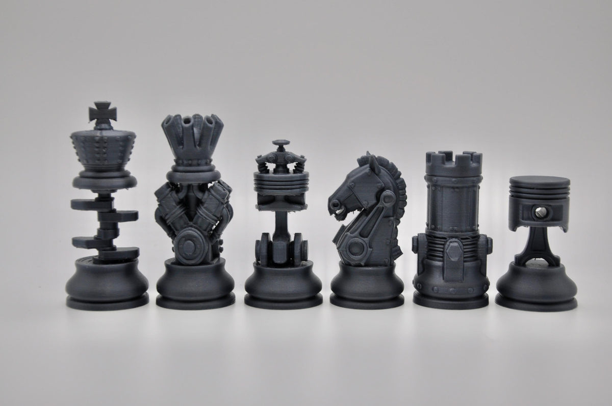 Motoren-und-Mechanik-Schachfigurenset – komplettes 32-teiliges Schachset – Ansicht 6