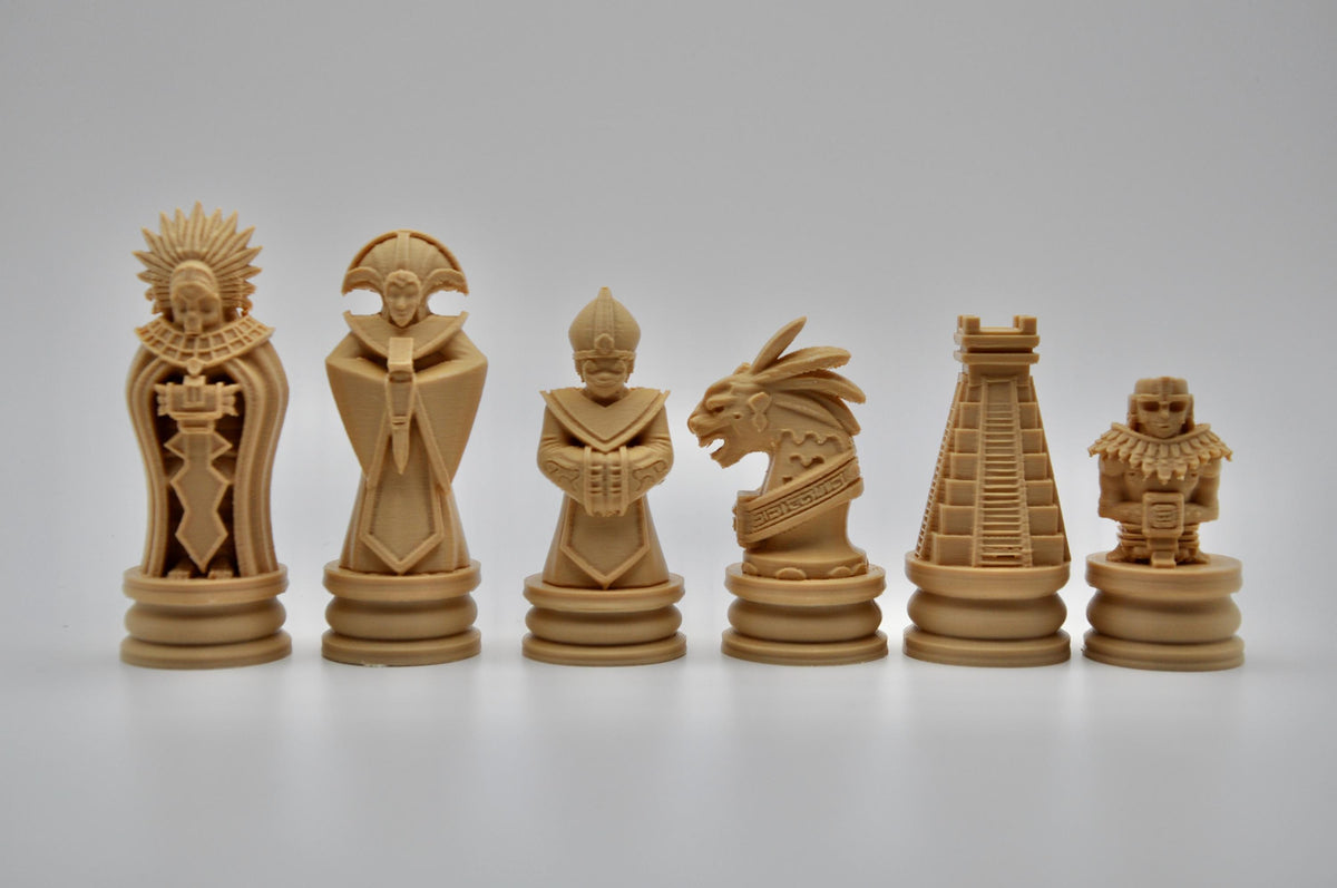 Aztekisch inspiriertes Schachfigurenset – komplettes 32-teiliges Schachset – Ansicht 6