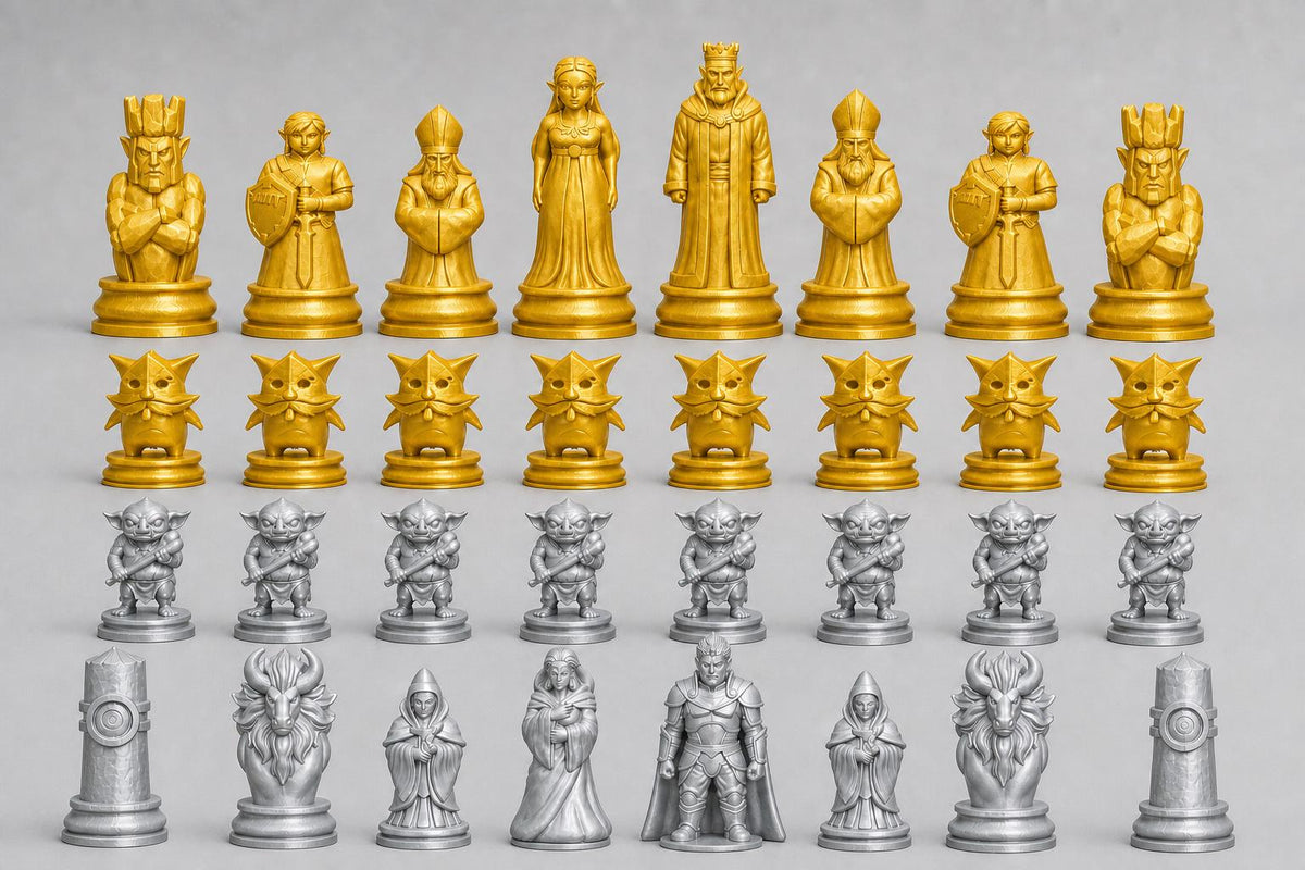 Fantasy-Helden-Schachfigurenset – komplettes 32-teiliges Schachset – Ansicht 3