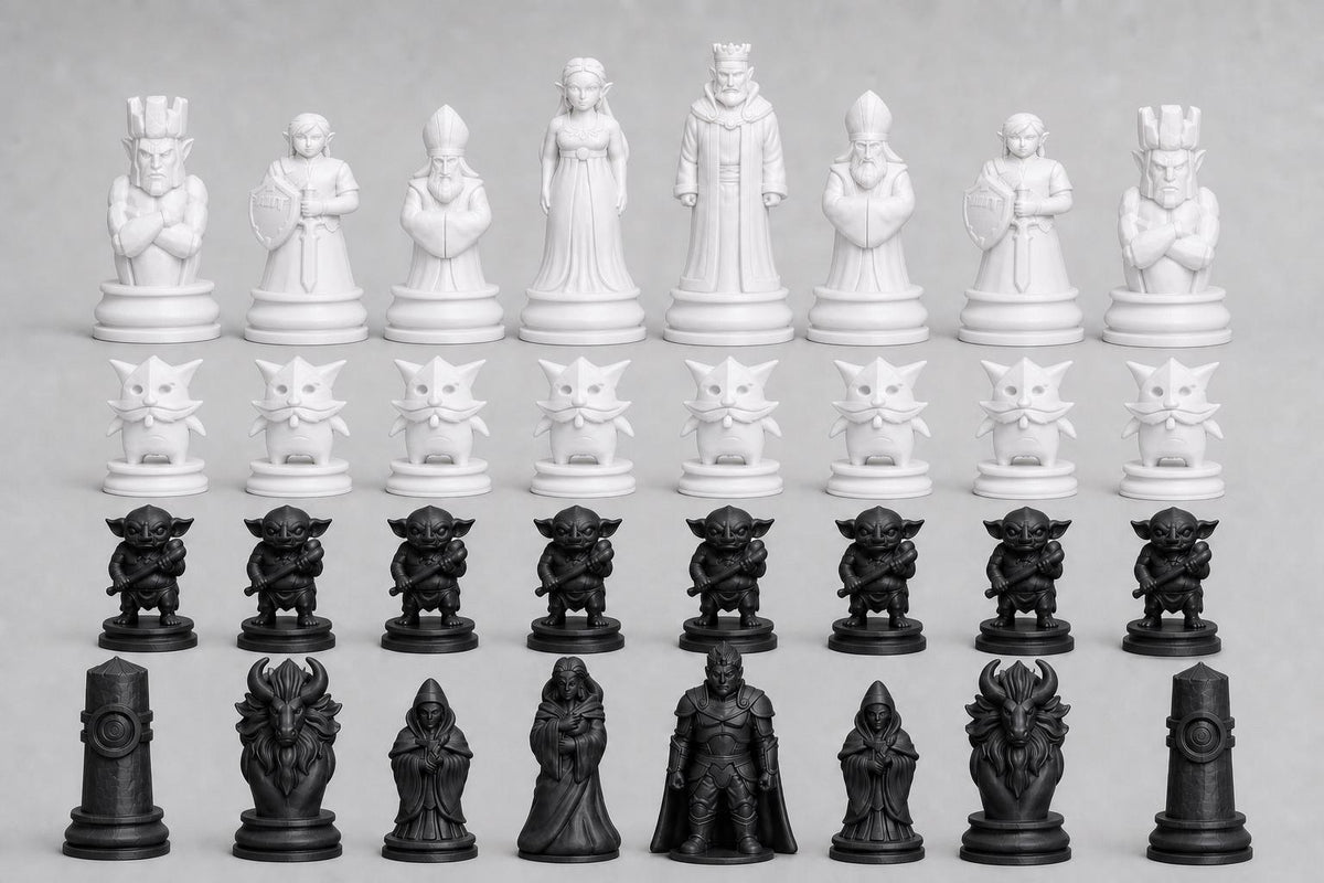 Fantasy-Helden-Schachfigurenset – komplettes 32-teiliges Schachset – Ansicht 4