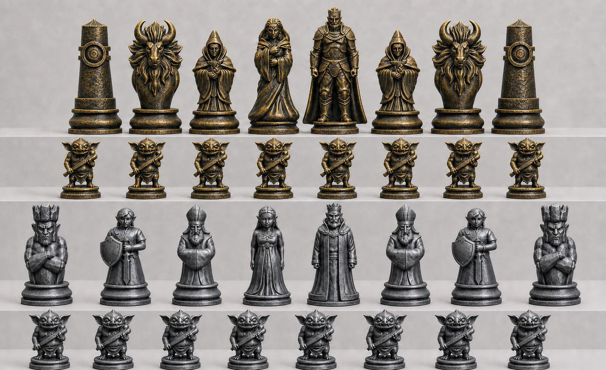 Fantasy-Schurken-Schachfigurenset – komplettes 32-teiliges Schachset – Ansicht 2