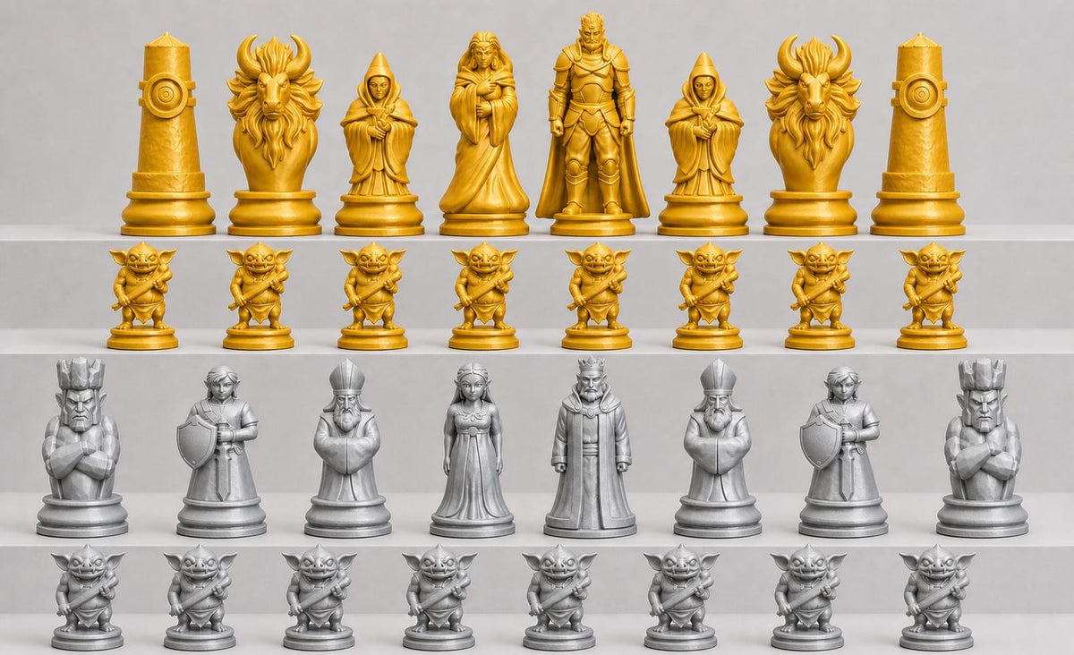 Fantasy-Schurken-Schachfigurenset – komplettes 32-teiliges Schachset – Ansicht 3