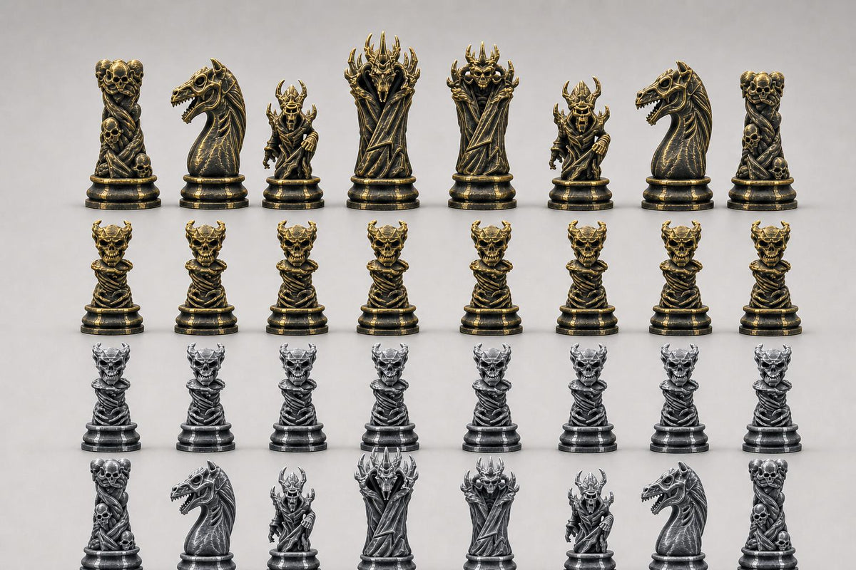 Dämonen-Schachfigurenset – komplettes 32-teiliges Schachset – Ansicht 2