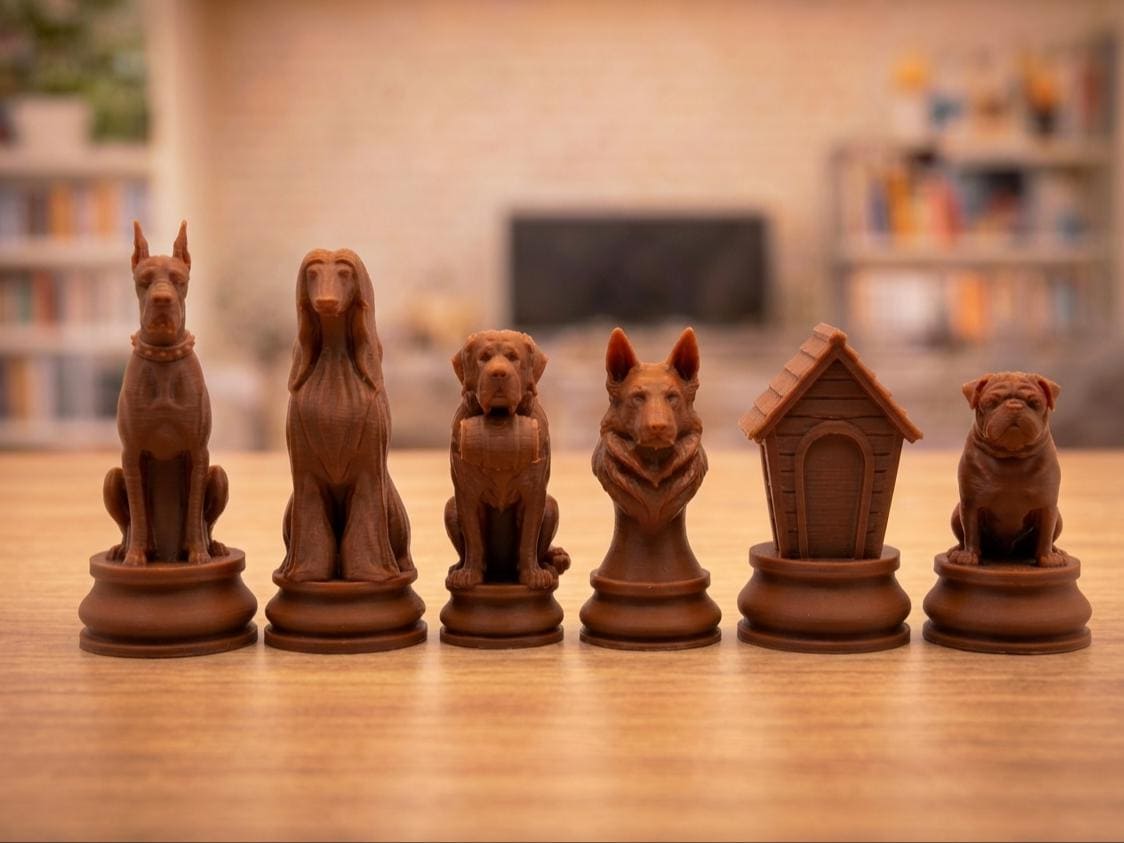 Hunde-Schachfigurenset – komplettes 32-teiliges Schachset – Ansicht 5
