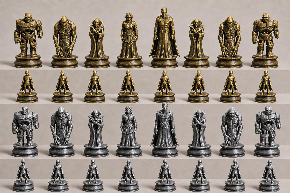 Untote-Helden-Schachfigurenset – komplettes 32-teiliges Schachset – Ansicht 2
