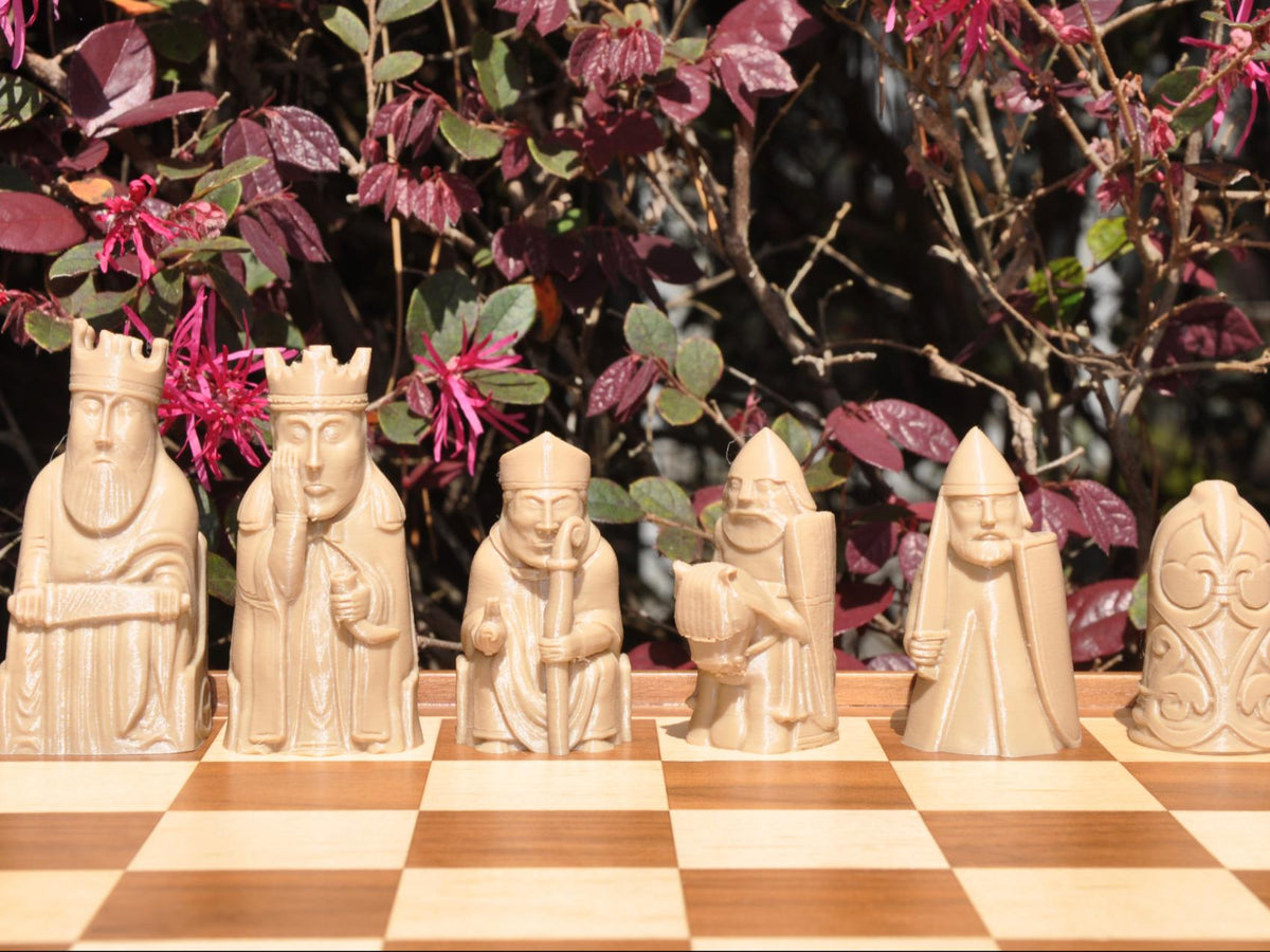 Lewis-inspiriertes Mittelalter-Schachfigurenset – komplettes 32-teiliges Schachset – Ansicht 5