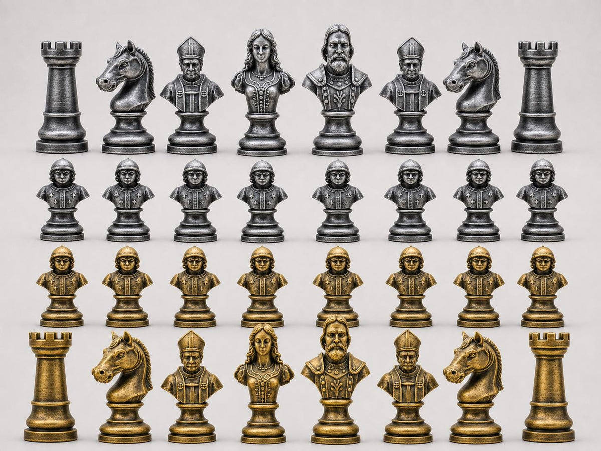 Klassisches-Staunton-Schachfigurenset – komplettes 32-teiliges Schachset – Ansicht 2