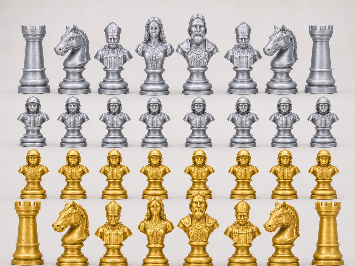 Klassisches-Staunton-Schachfigurenset – komplettes 32-teiliges Schachset – Ansicht 3