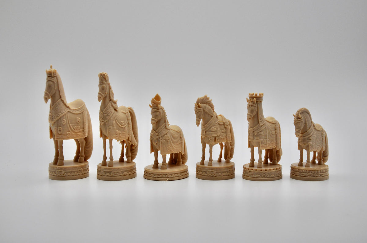 Chinesisch-imperiales Pferde-Schachfigurenset – komplettes 32-teiliges Schachset – Ansicht 7