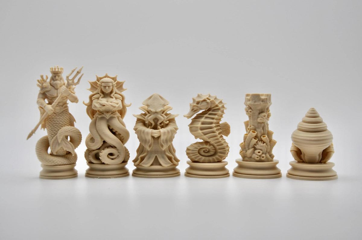 Tiefsee-Schachfigurenset – komplettes 32-teiliges Schachset – Ansicht 6