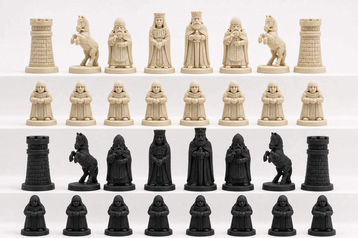 Alte-Welt-Schachfigurenset – komplettes 32-teiliges Schachset – Ansicht 4