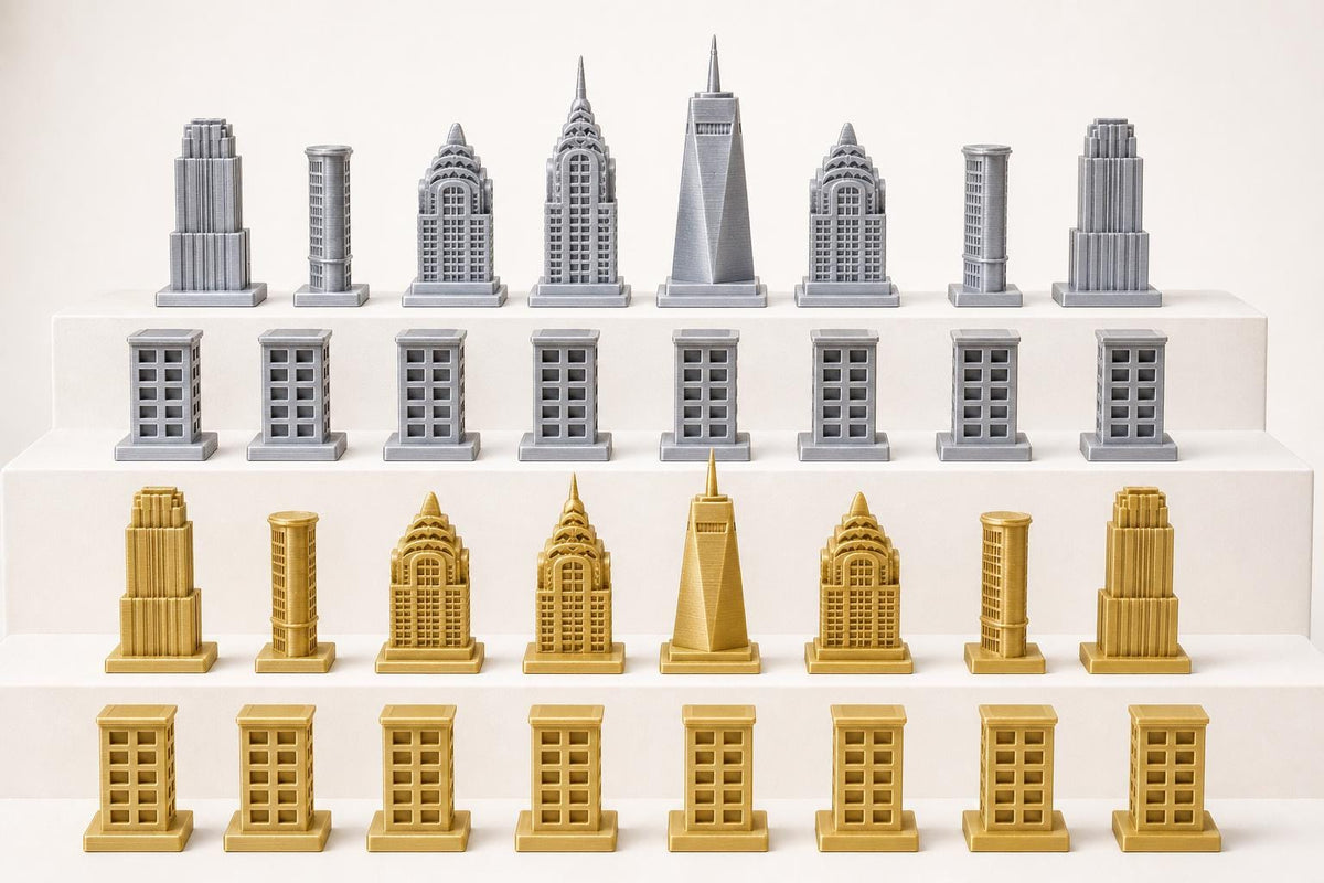 New-Yorker-Architektur-Schachfigurenset – komplettes 32-teiliges Schachset – Ansicht 3