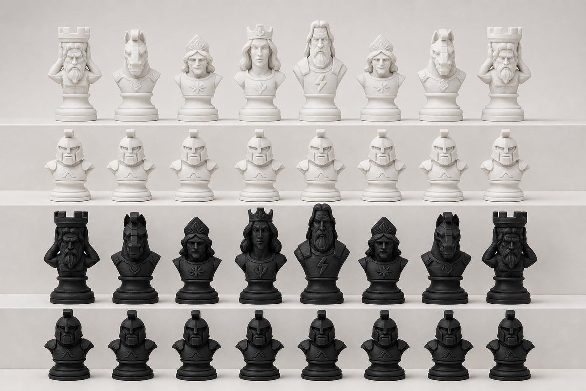 Griechische-Mythologie-Schachfigurenset – komplettes 32-teiliges Schachset – Ansicht 4