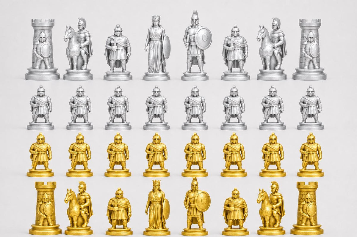 Sparta-Krieger-Schachfigurenset – komplettes 32-teiliges Schachset – Ansicht 3