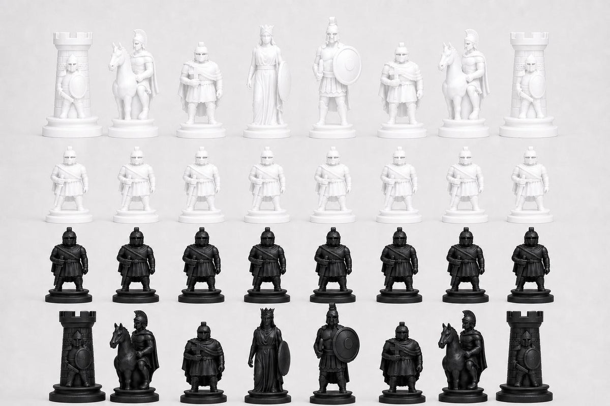 Sparta-Krieger-Schachfigurenset – komplettes 32-teiliges Schachset – Ansicht 4